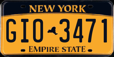 NY license plate GIO3471