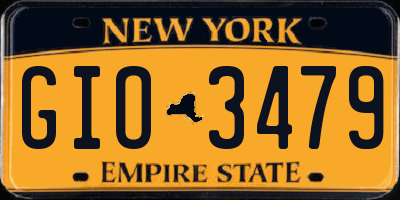NY license plate GIO3479