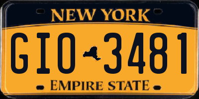 NY license plate GIO3481