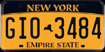 NY license plate GIO3484