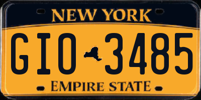 NY license plate GIO3485