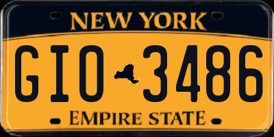 NY license plate GIO3486