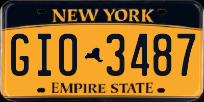NY license plate GIO3487