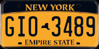 NY license plate GIO3489