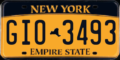 NY license plate GIO3493