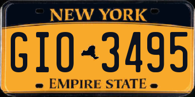 NY license plate GIO3495