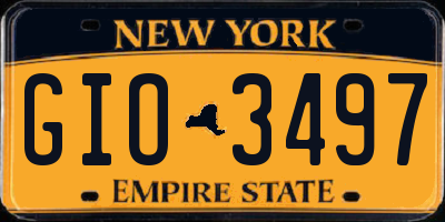 NY license plate GIO3497