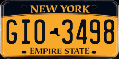 NY license plate GIO3498