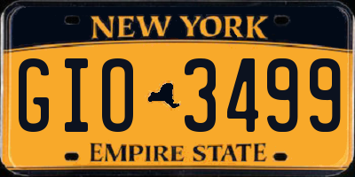NY license plate GIO3499