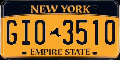 NY license plate GIO3510