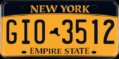 NY license plate GIO3512