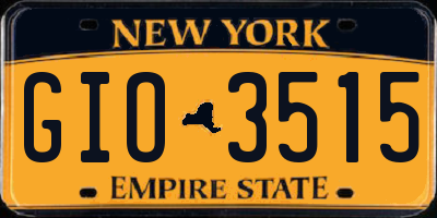 NY license plate GIO3515