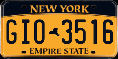 NY license plate GIO3516