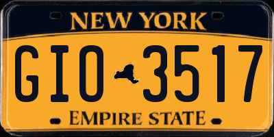 NY license plate GIO3517