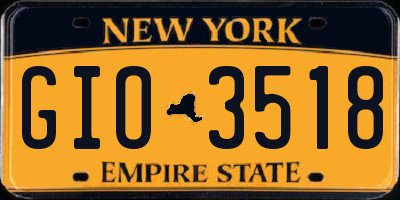 NY license plate GIO3518