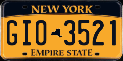 NY license plate GIO3521