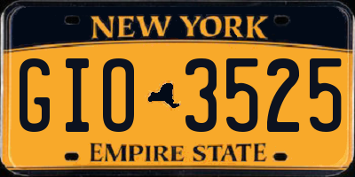 NY license plate GIO3525