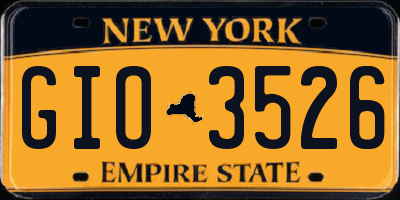 NY license plate GIO3526
