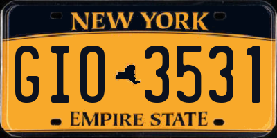 NY license plate GIO3531