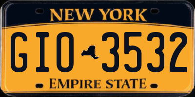 NY license plate GIO3532