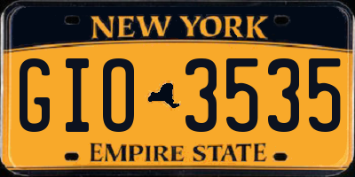 NY license plate GIO3535