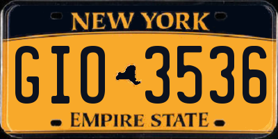 NY license plate GIO3536