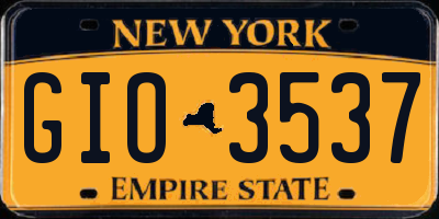 NY license plate GIO3537