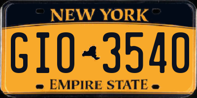 NY license plate GIO3540
