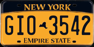 NY license plate GIO3542