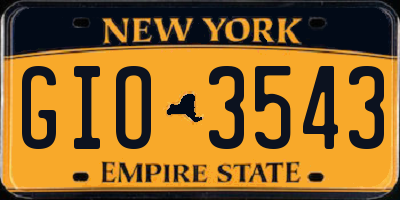 NY license plate GIO3543