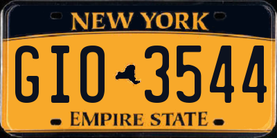 NY license plate GIO3544