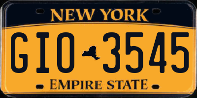 NY license plate GIO3545