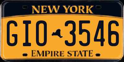 NY license plate GIO3546