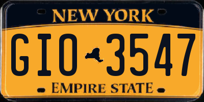 NY license plate GIO3547