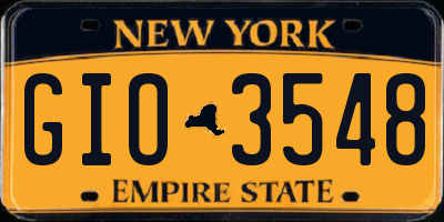 NY license plate GIO3548