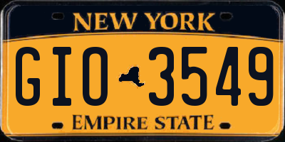 NY license plate GIO3549