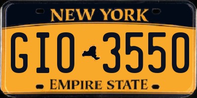 NY license plate GIO3550