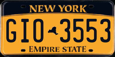 NY license plate GIO3553