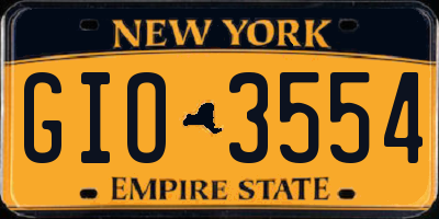 NY license plate GIO3554
