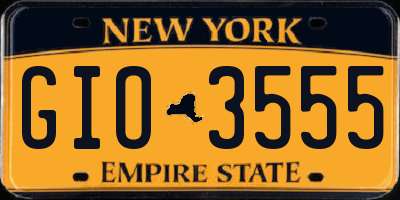 NY license plate GIO3555