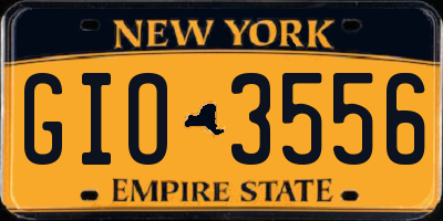 NY license plate GIO3556