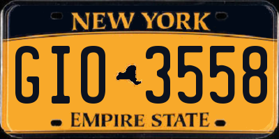 NY license plate GIO3558