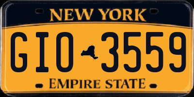 NY license plate GIO3559