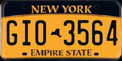 NY license plate GIO3564