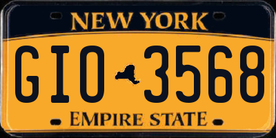 NY license plate GIO3568