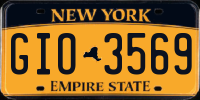 NY license plate GIO3569