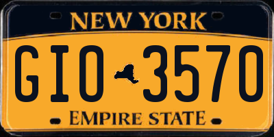 NY license plate GIO3570