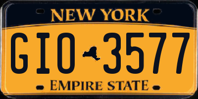 NY license plate GIO3577