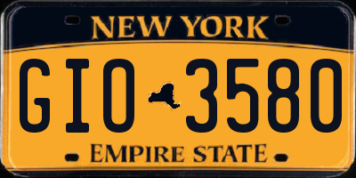 NY license plate GIO3580