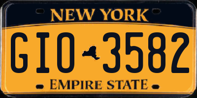 NY license plate GIO3582